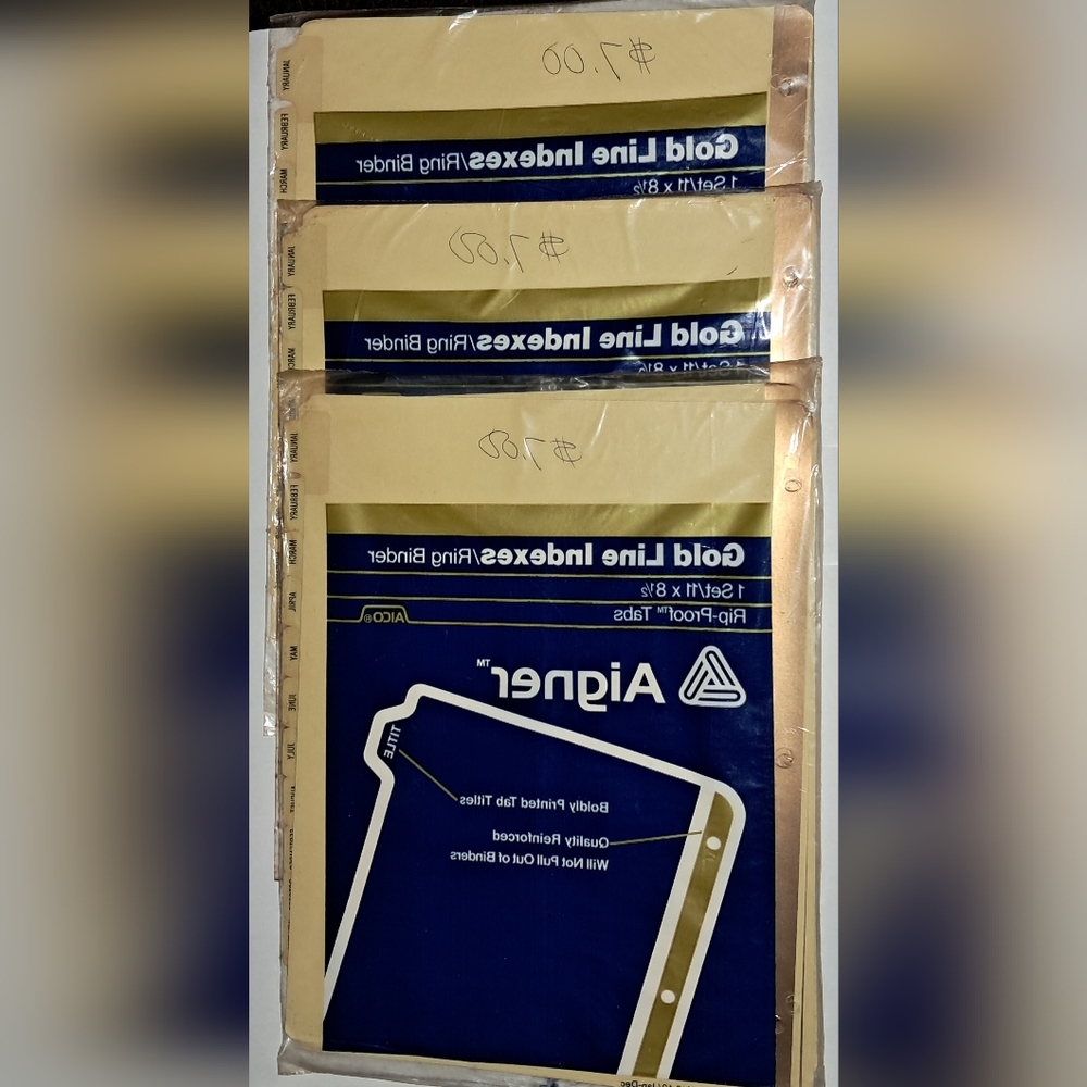 AIGNER GOLD LINE INDEXES. 3 SETS.